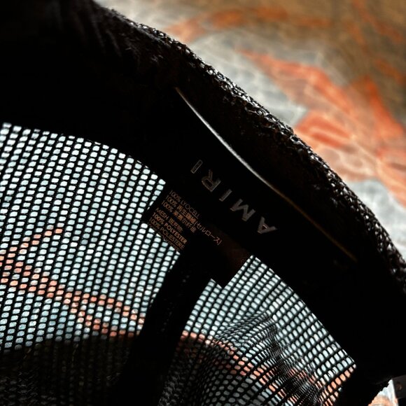 AMIRI BLACK M.A. TRUCKER HAT WITH BLUE LOGO - Picture 5 of 6